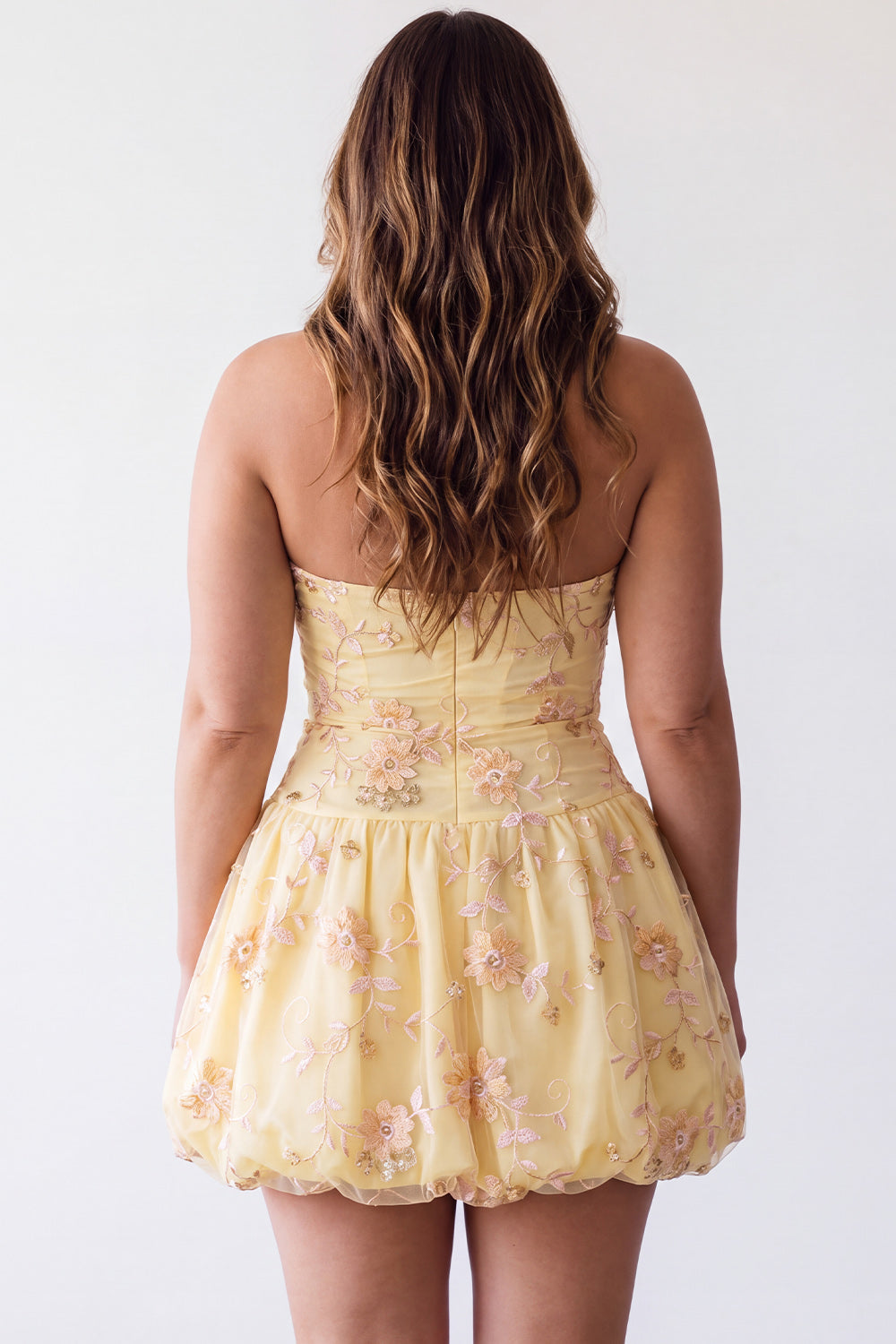 Helene Homecoming Dress with Corset Bodice and Halter Neck