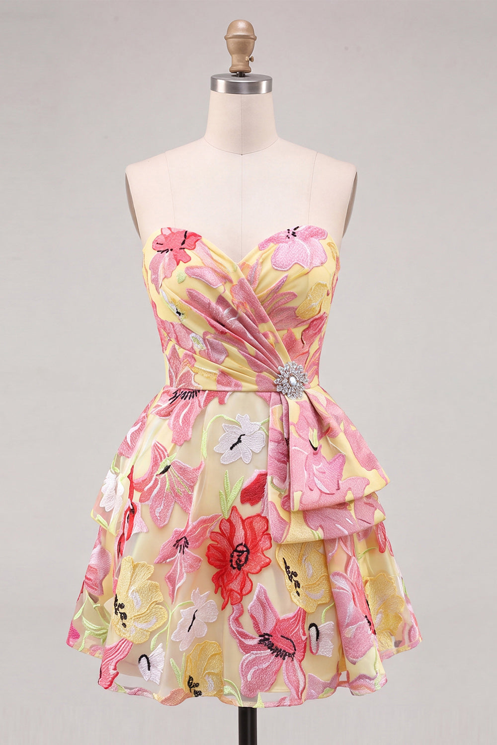 Janine Homecoming Dress with Sweetheart Neck and Beading