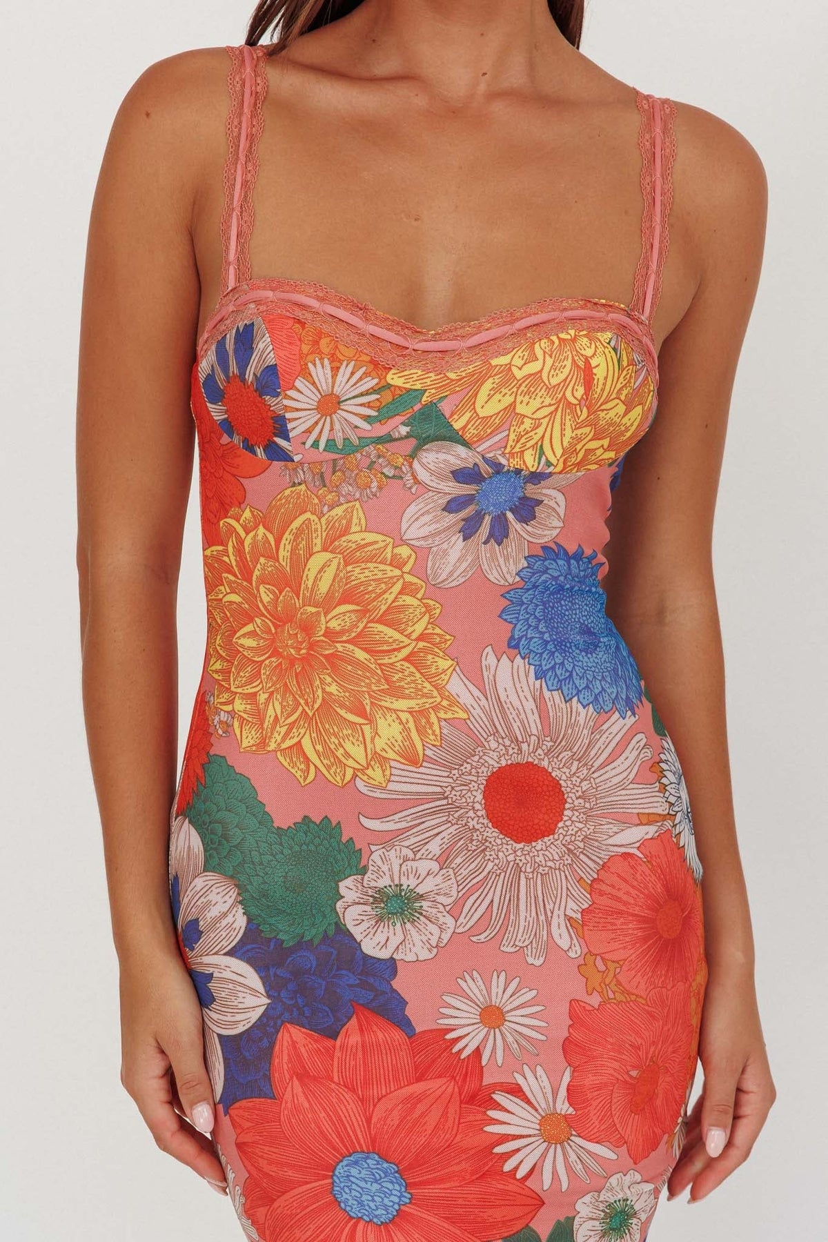 Lou Lace Maxi Dress in Burnt Orange