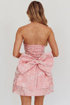 Miranda Bow Mini Dress in Blush