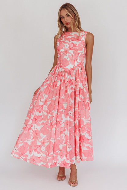 Andrea Low-Back Floral Maxi Dress