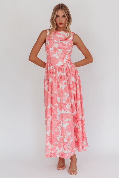 Andrea Low-Back Floral Maxi Dress