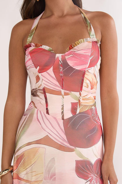 Rosalyn Halter Red Maxi Dress