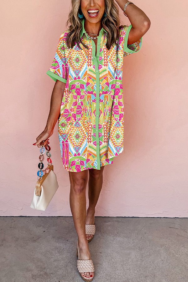 Kathleen Print Shirt Dress
