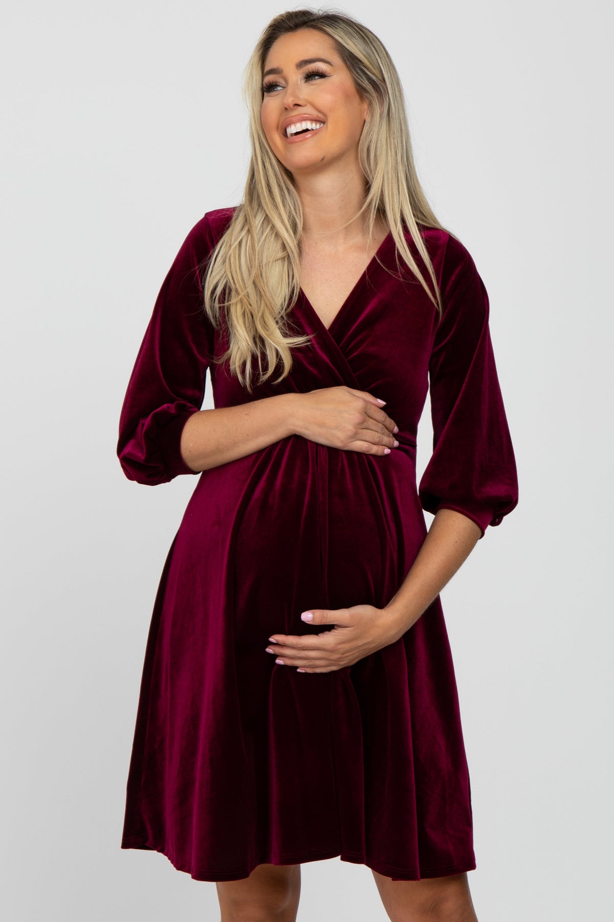 Lyla Velvet Wrap Babydoll Dress
