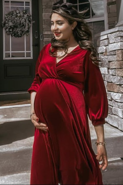 Lyla Velvet Wrap Babydoll Dress