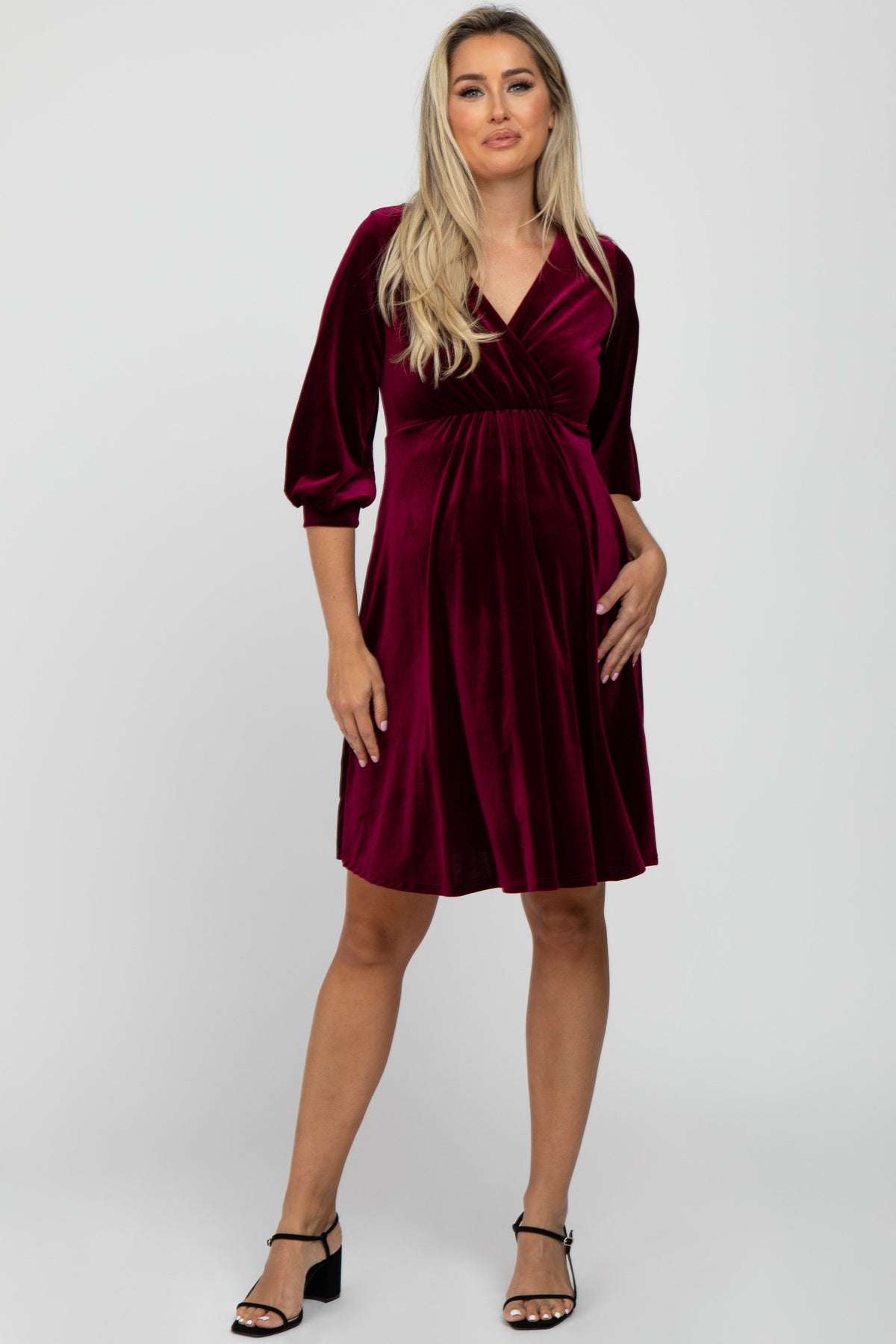 Lyla Velvet Wrap Babydoll Dress