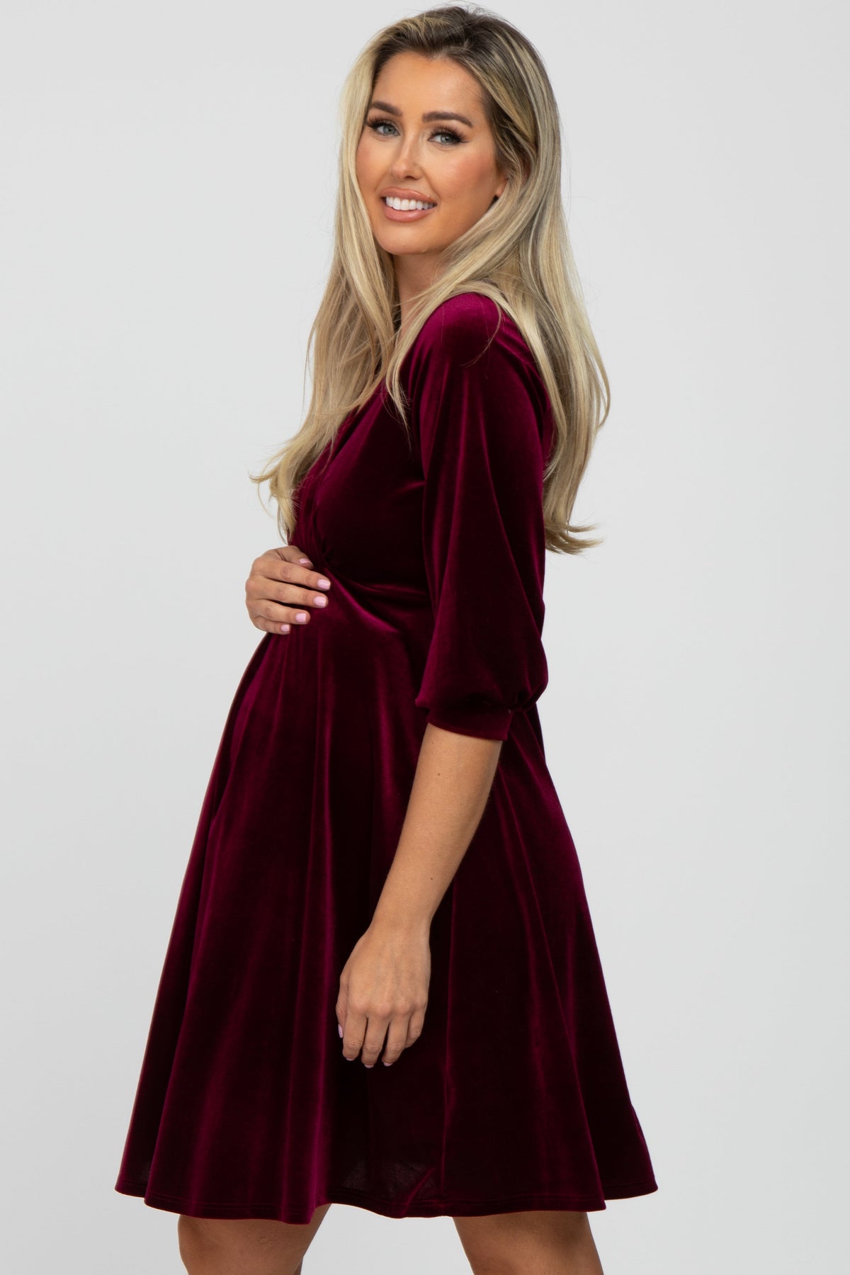Lyla Velvet Wrap Babydoll Dress