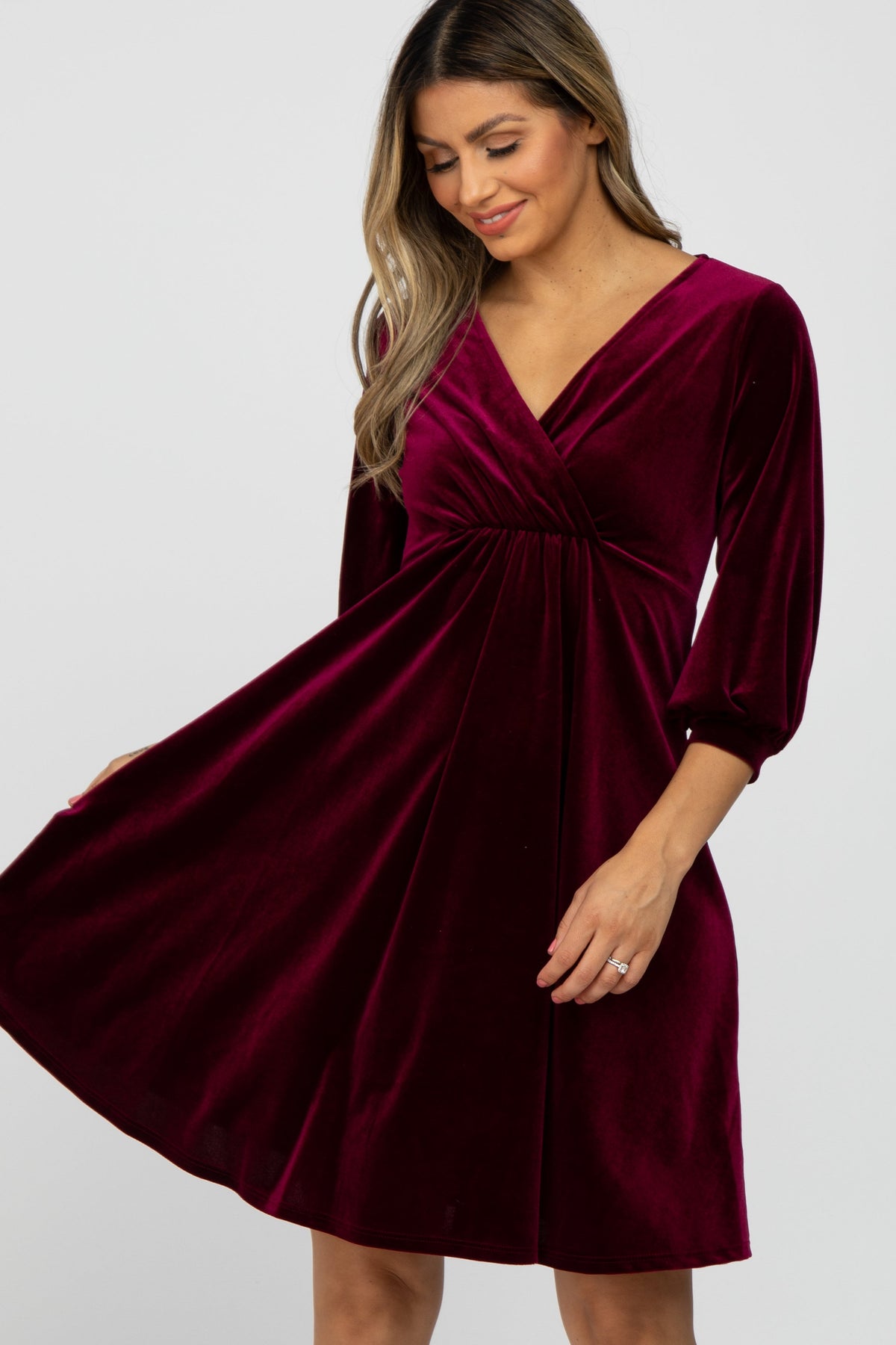 Lyla Velvet Wrap Babydoll Dress