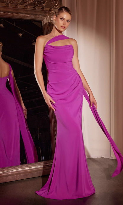 Junia Evening Gown with Multi-Way Straps and Chiffon Skirt