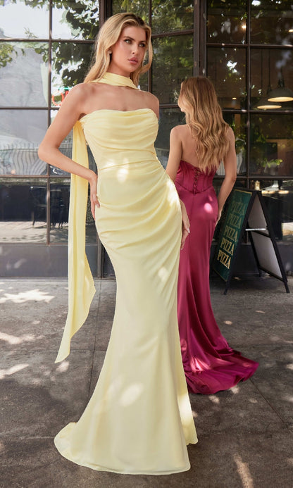 Junia Evening Gown with Multi-Way Straps and Chiffon Skirt