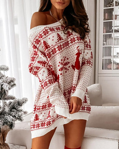 Bridget Long Sleeve Dress with Fair Isle Knit and Bell Cuffs
