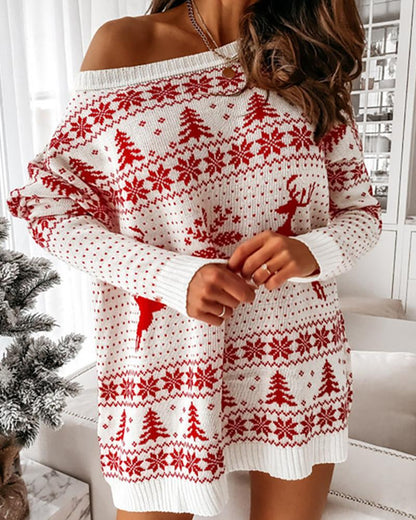 Bridget Long Sleeve Dress with Fair Isle Knit and Bell Cuffs