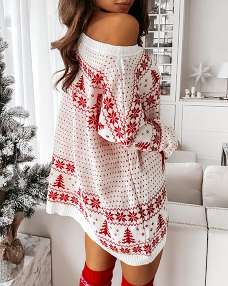 Bridget Long Sleeve Dress with Fair Isle Knit and Bell Cuffs