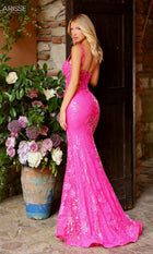 Sirena Sequin Dress with Fine Straps and Mermaid Hem