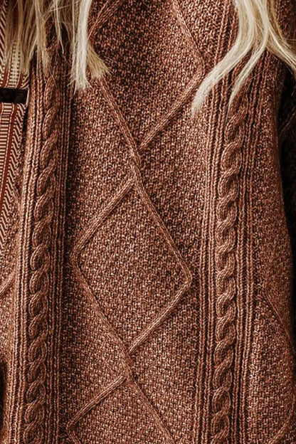 Dagny Sweater Dress with Cable Knit and Round Neck
