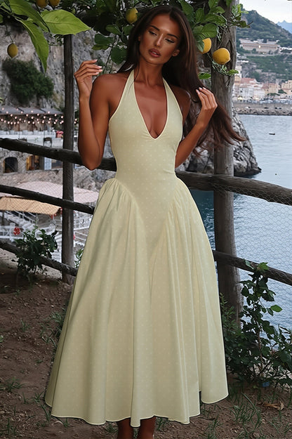 Judith Polka Dot Halter Maxi Dress