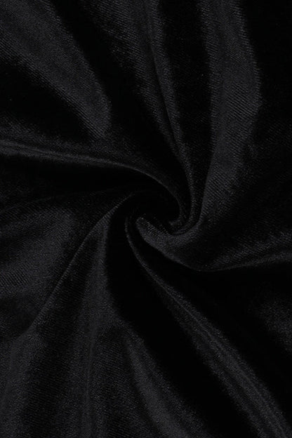 Dahlia Velvet Dress with Long Sleeves and Ruffle Hem