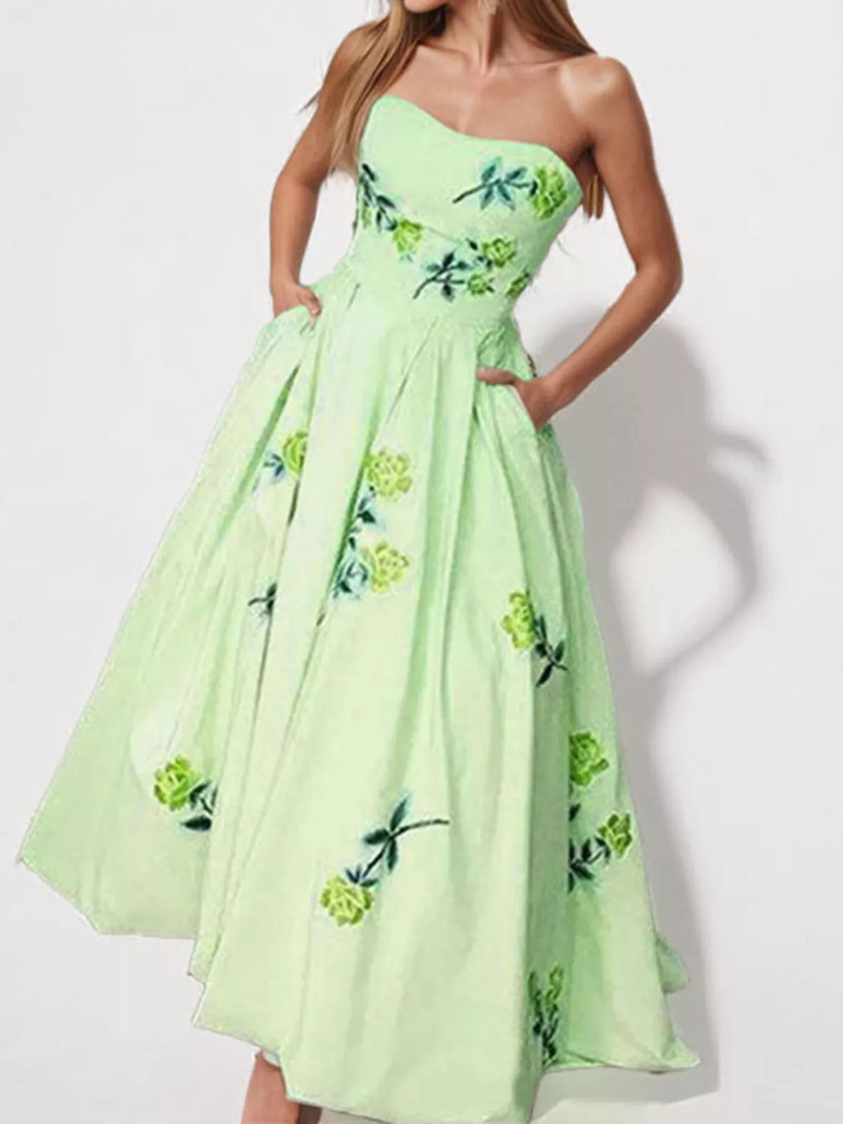 Elowyn Floral Tube Maxi Dress