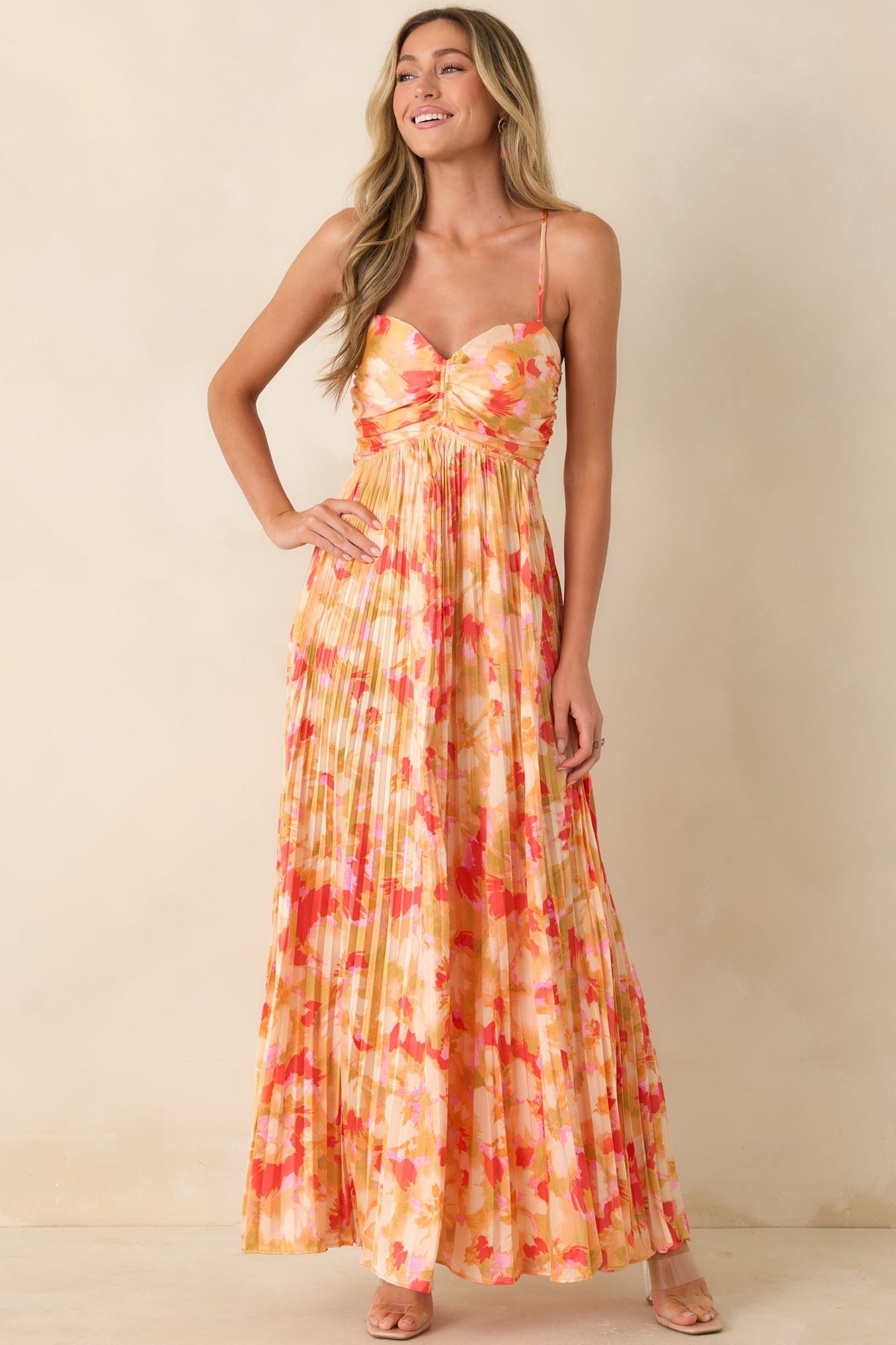 Heidi Painted Satin Maxi Dress