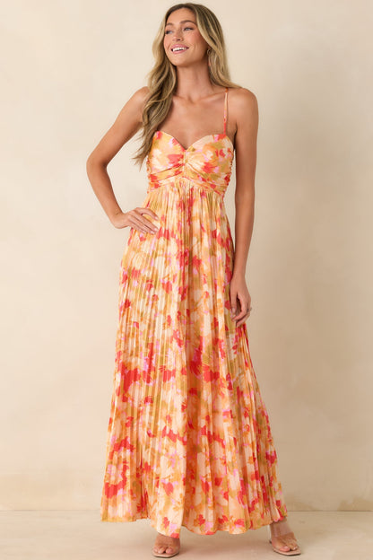 Heidi Painted Satin Maxi Dress