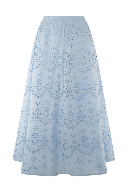 Annabel Skirt with Broderie Detail and Tiered Hem