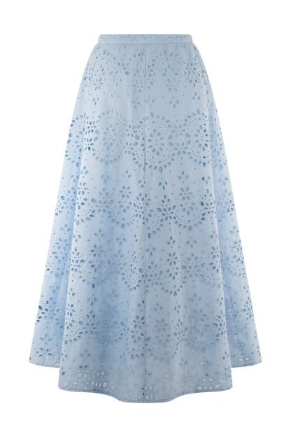 Annabel Skirt with Broderie Detail and Tiered Hem