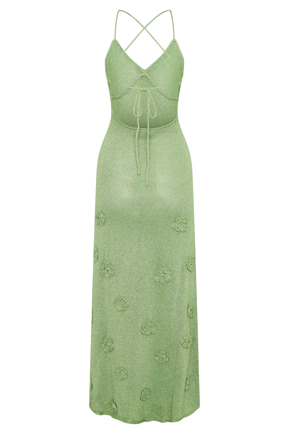 Zoe Knit Dress with Metallic Finish and Open Back