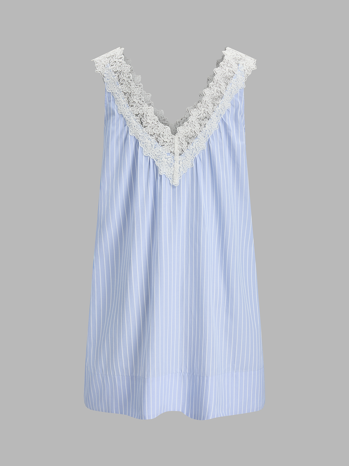 Delilah Striped Lace Trim Mini Dress