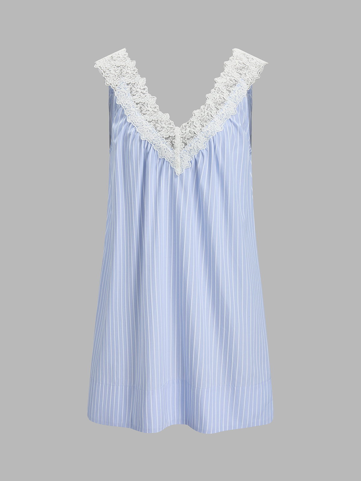 Delilah Striped Lace Trim Mini Dress
