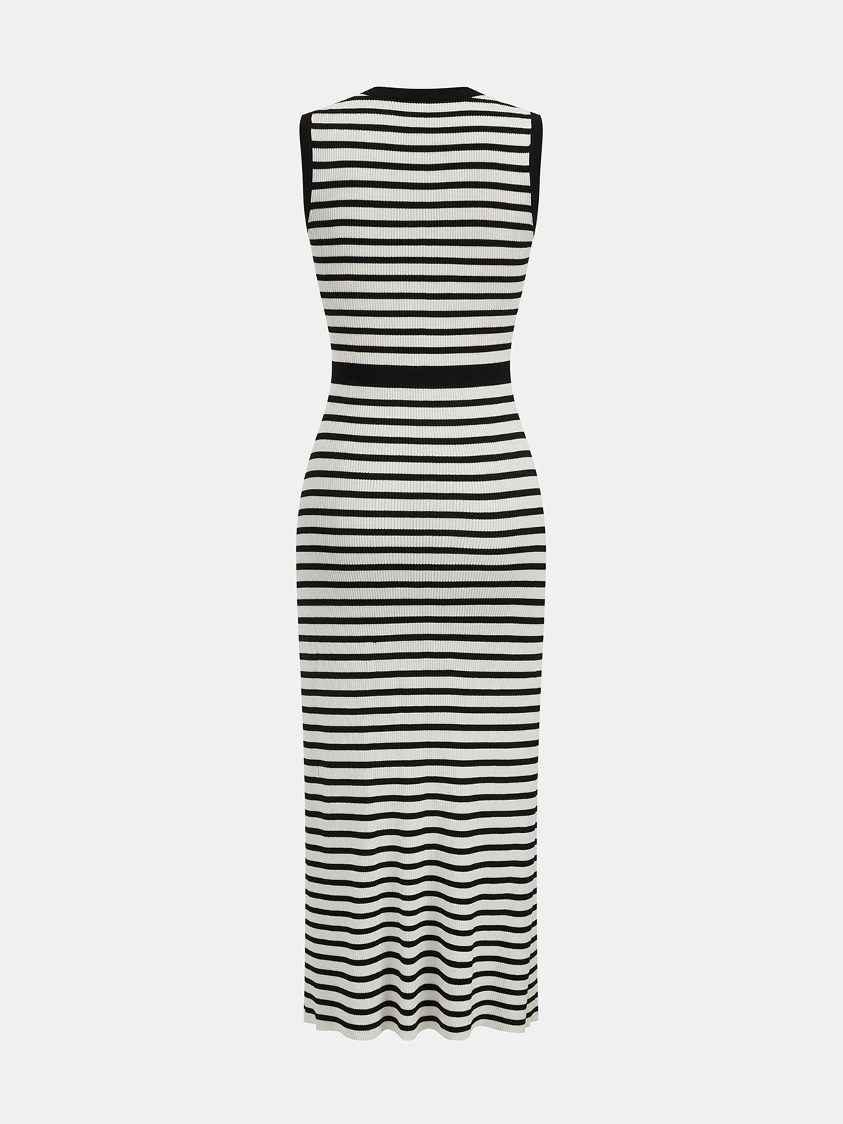 Sybil Knit Dress with Stripes and Button Front