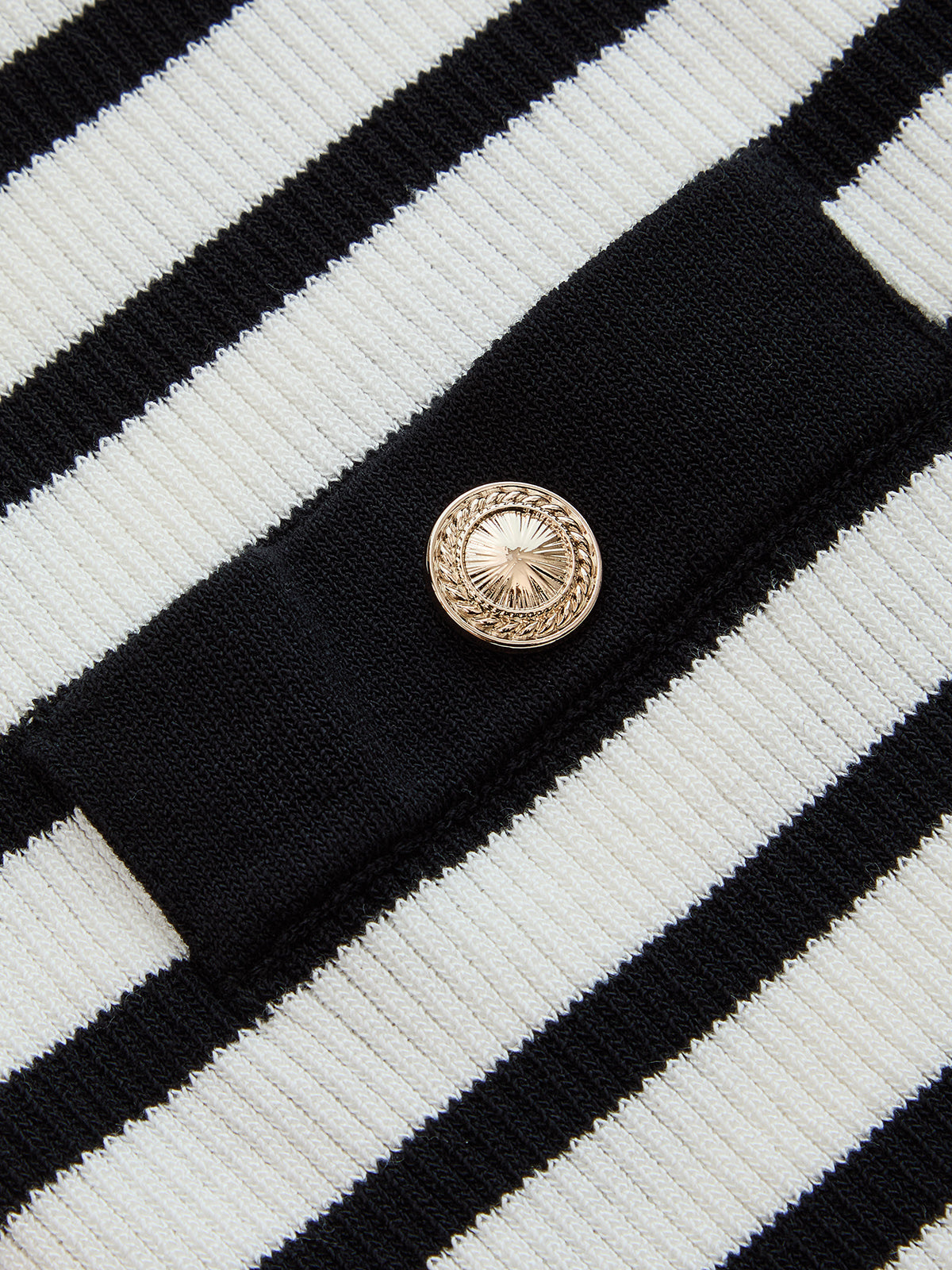 Sybil Knit Dress with Stripes and Button Front