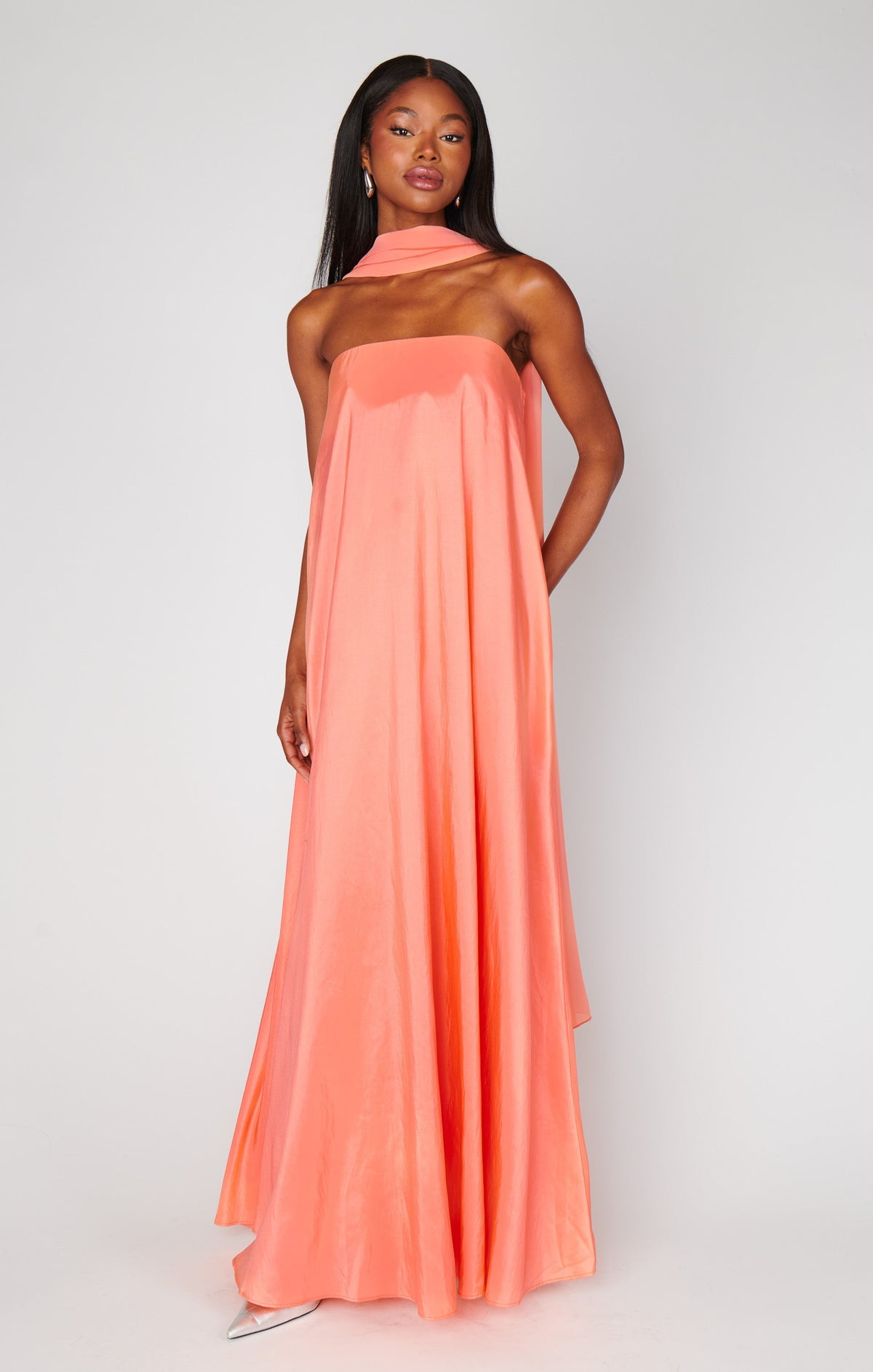 Jo Satin Charmeuse Cocktail Wedding Guest Dress