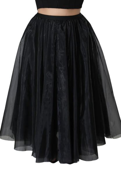 Elise Black Skirt with Tulle Layers and Full Sweep