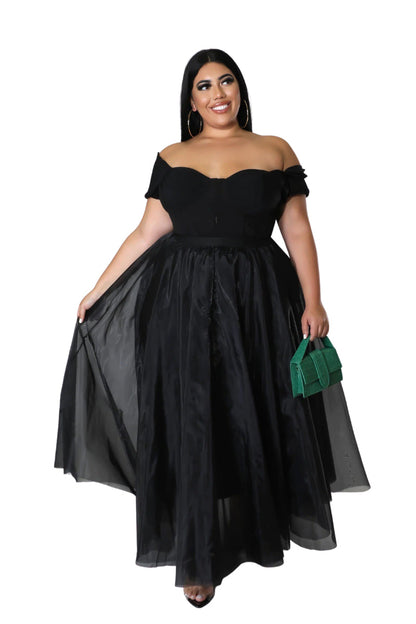 Elise Black Skirt with Tulle Layers and Full Sweep