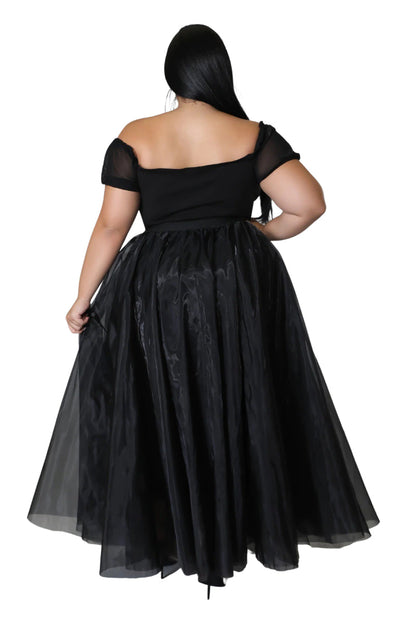 Elise Black Skirt with Tulle Layers and Full Sweep