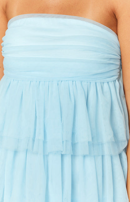 Lenora Blue Satin Homecoming Dress