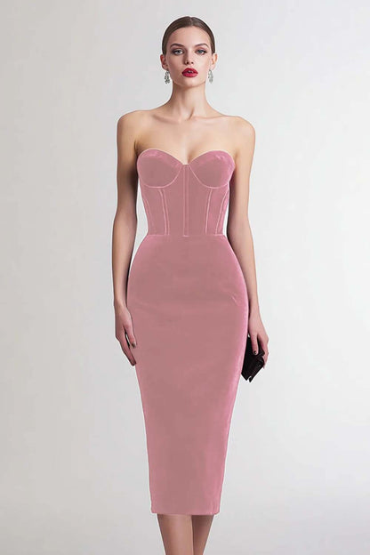 Marit Velvet Dress with Corset Bodice and Sweetheart Neck