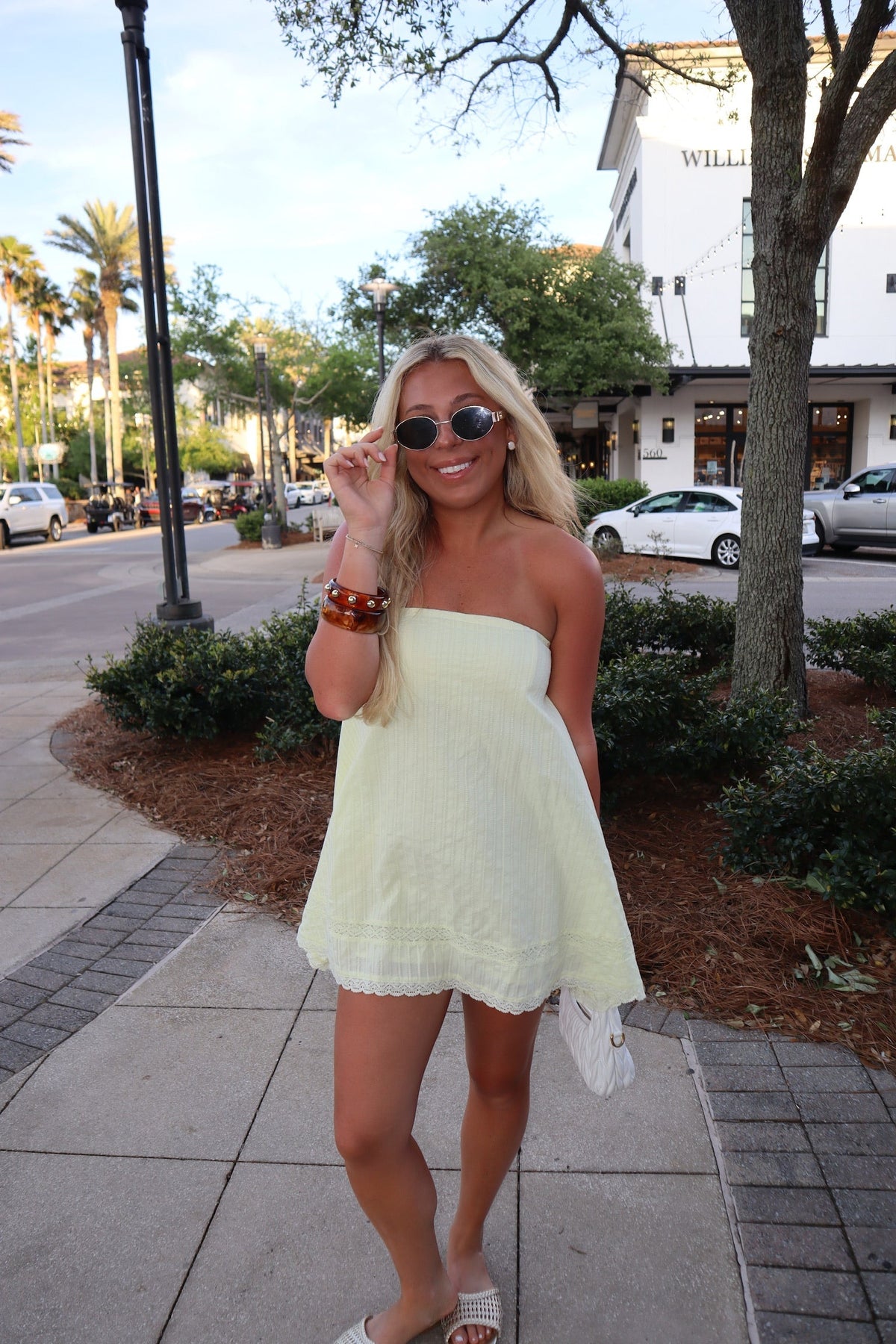 Luana Yellow Mini Dress in Soft Linen