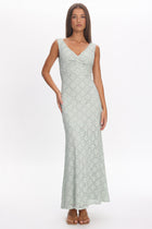Adelina Crochet Maxi Dress in Sage