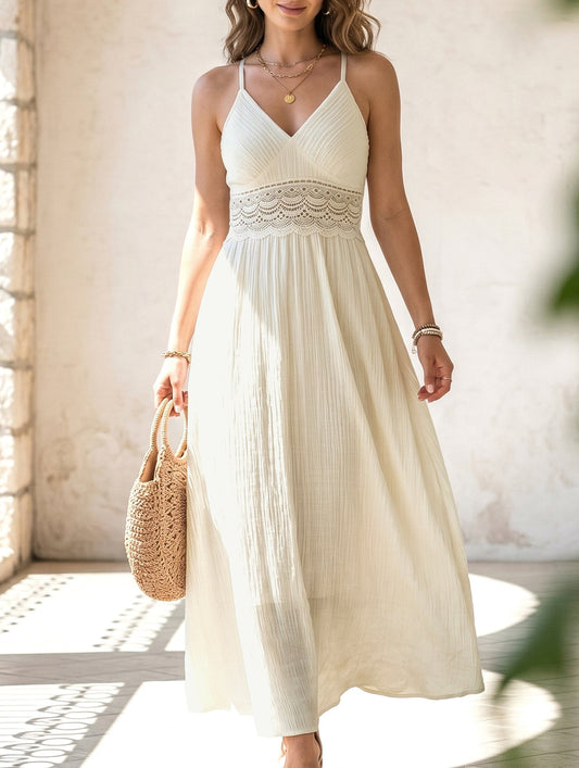 Nyla Lace Halter Maxi Dress
