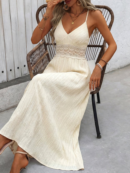 Nyla Lace Halter Maxi Dress