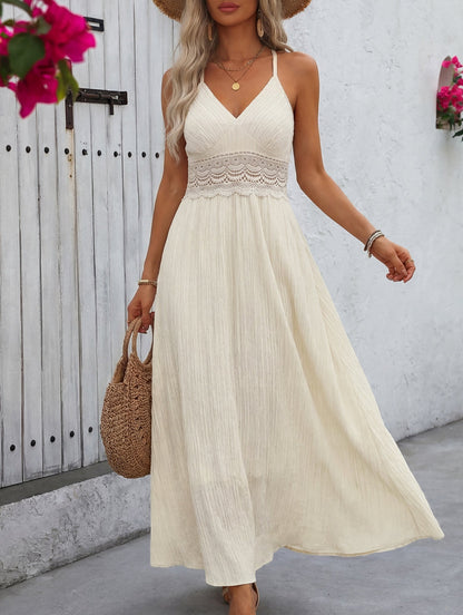 Nyla Lace Halter Maxi Dress
