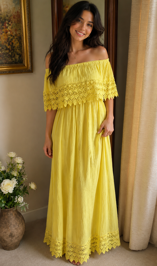 Tina Off-Shoulder Floral Maxi Dress