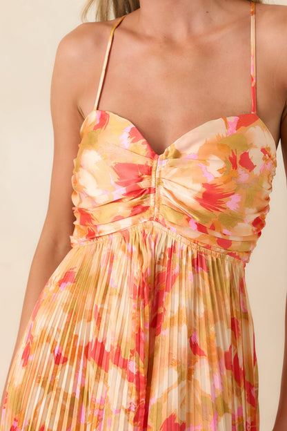 Heidi Painted Satin Maxi Dress