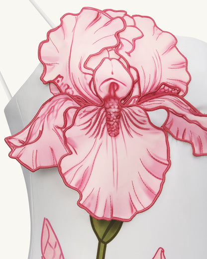 Mairin Appliqué White Mini Dress