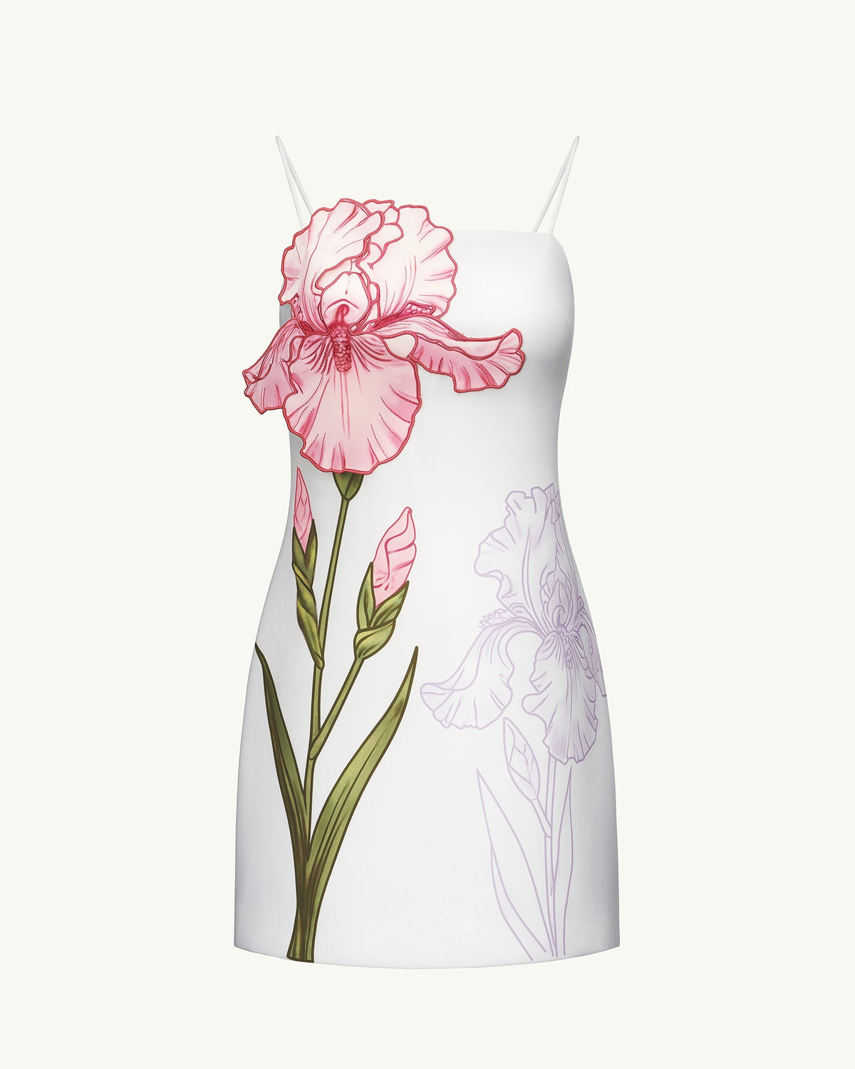 Mairin Appliqué White Mini Dress