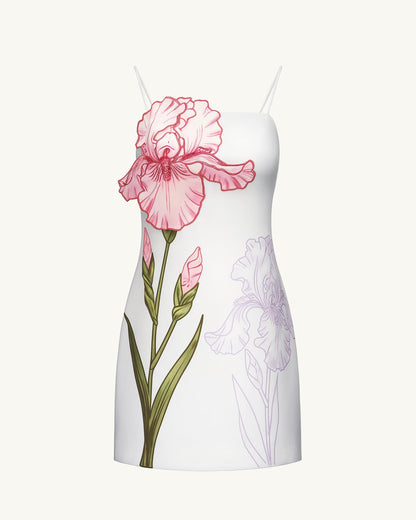 Mairin Appliqué White Mini Dress