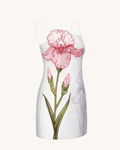 Mairin Appliqué White Mini Dress