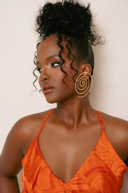 Iza Orange Maxi Dress